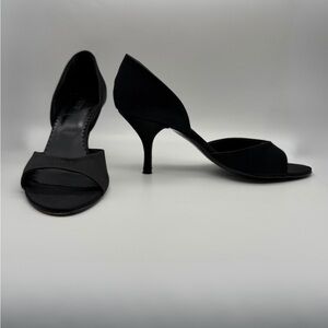 J. Crew Black Satin d’Orsay High Heel